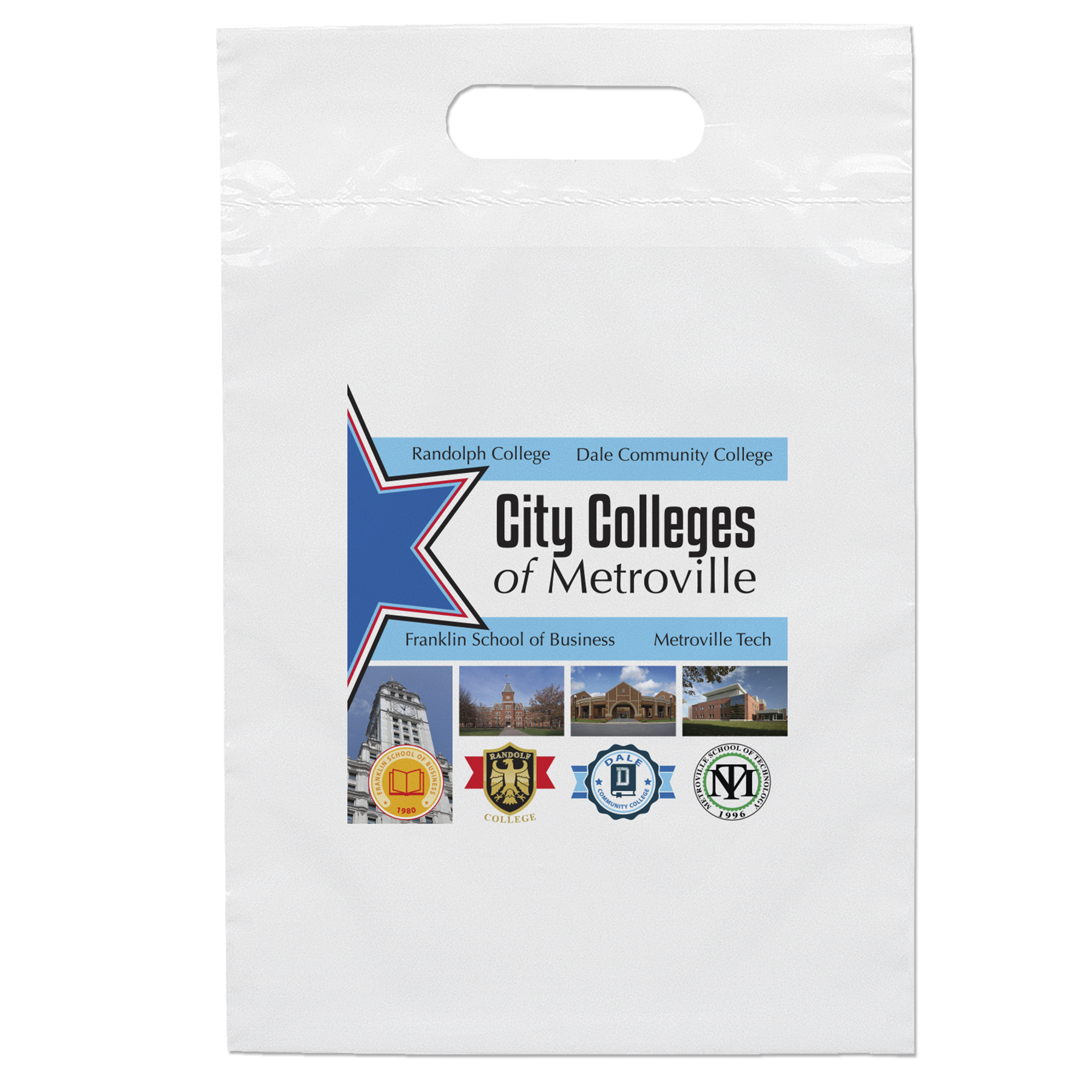 Die Cut Handle Bag - 9 1/2W x 14H - Dynamic Color