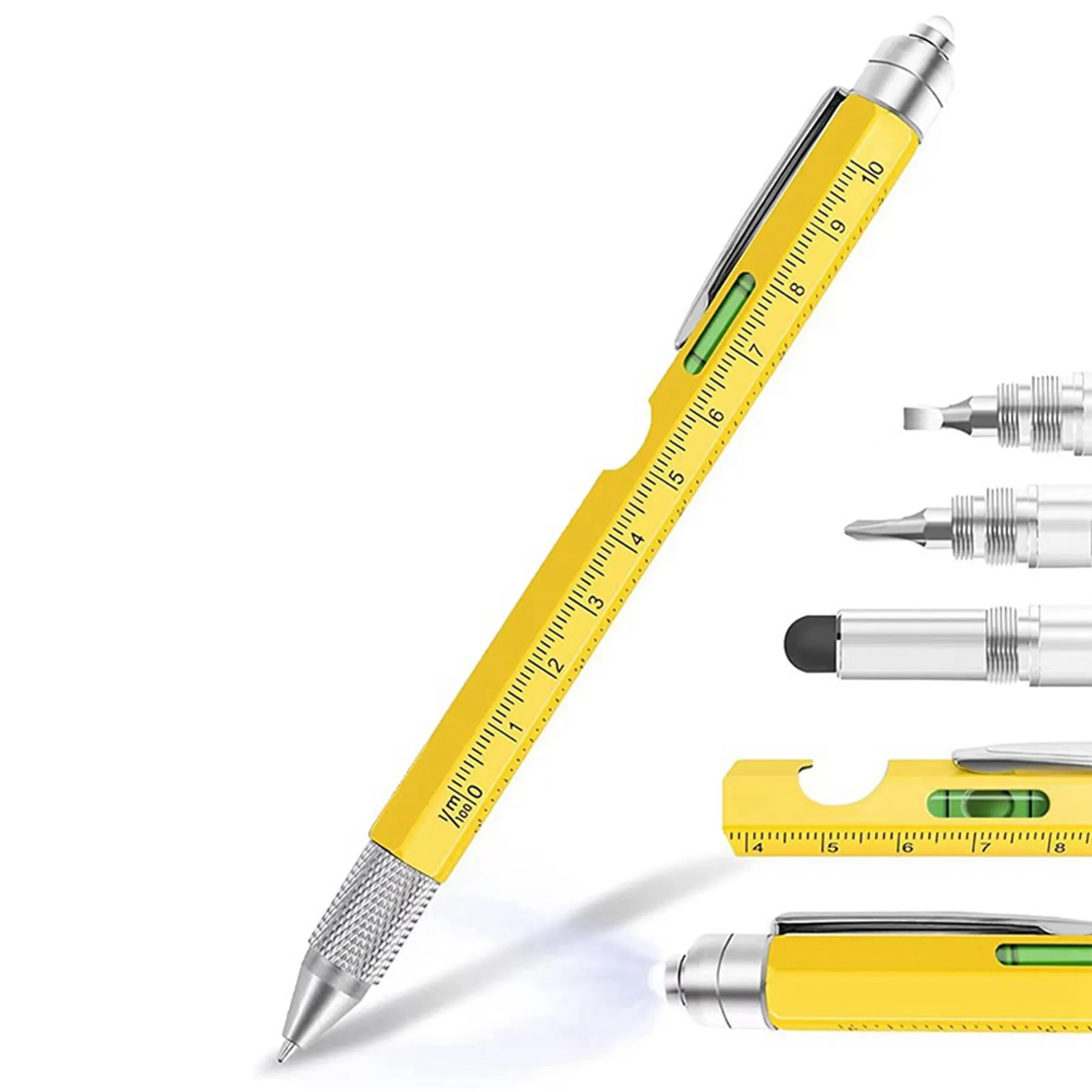 9 in 1 Metal Multi Tool LED Light Touch Ballpoint Pen 12