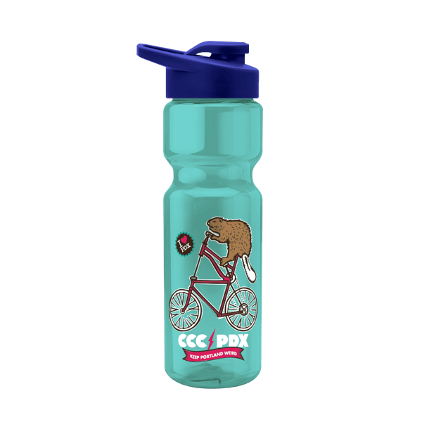 Blazer 28oz Transparent Bike Bottle w/Drink-thru Lid 2479
