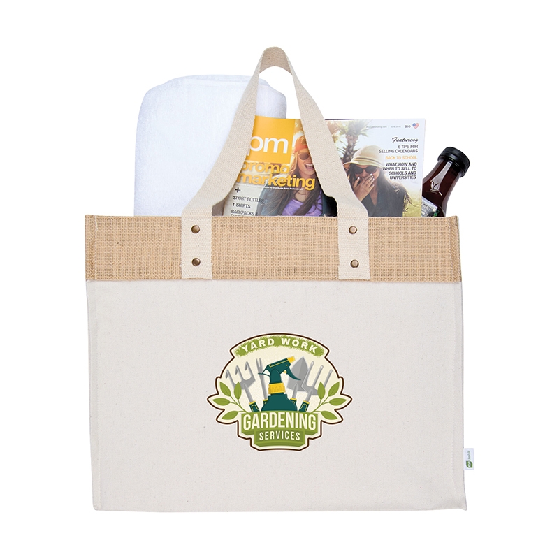Sophia Canvas Tote With Jute Trim 12