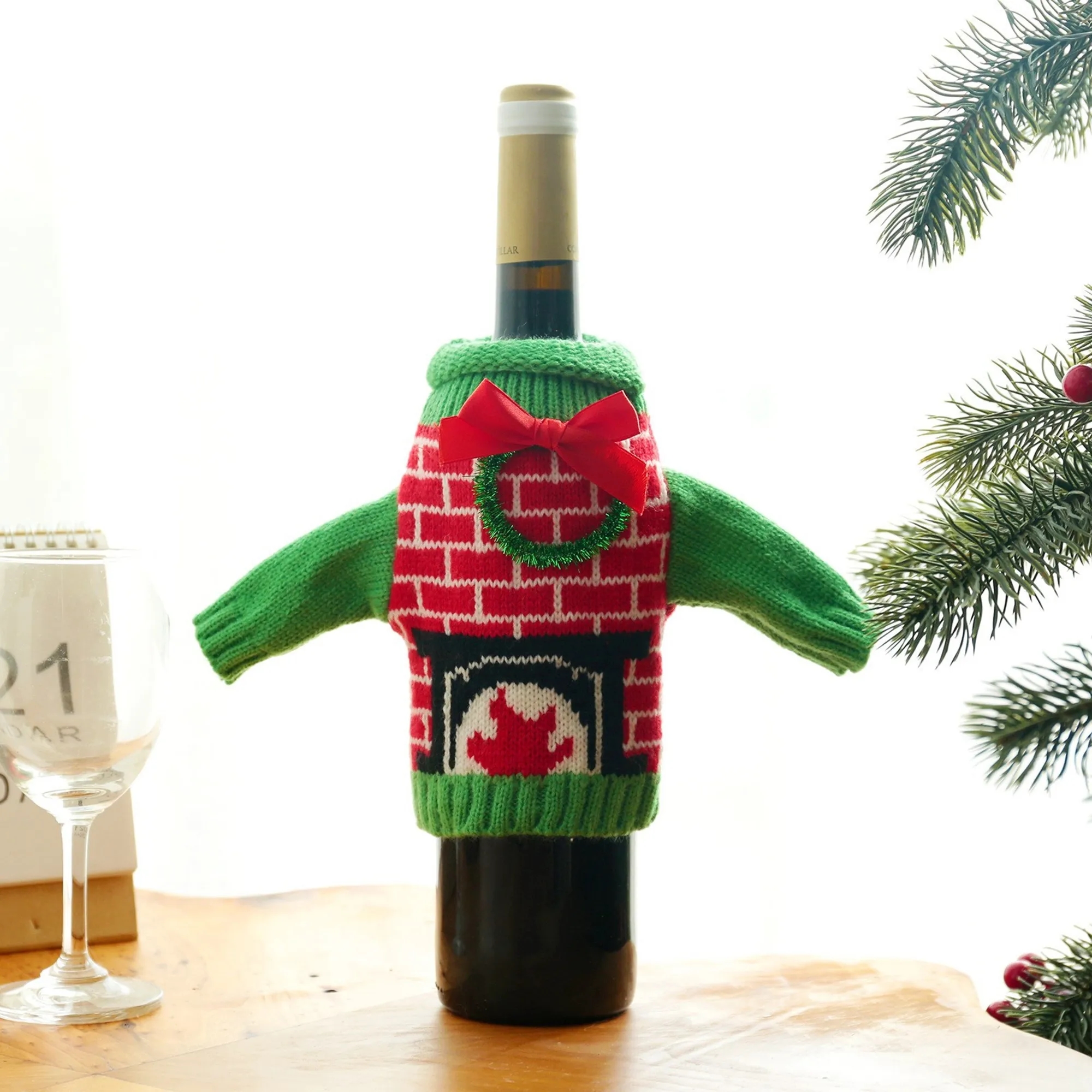 Christmas Wine Sweater All Knit 4