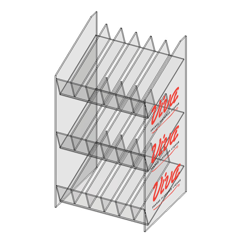 3 Tier Acrylic Beverage Display 6 Rows