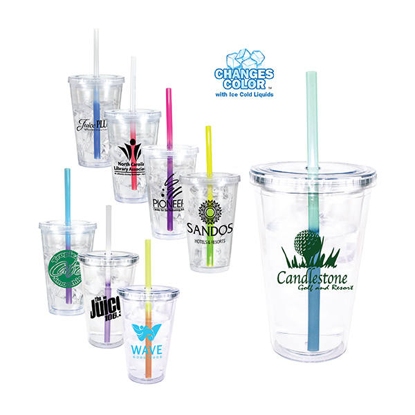 16 oz. Victory Acrylic Tumbler with Mood™ Straw