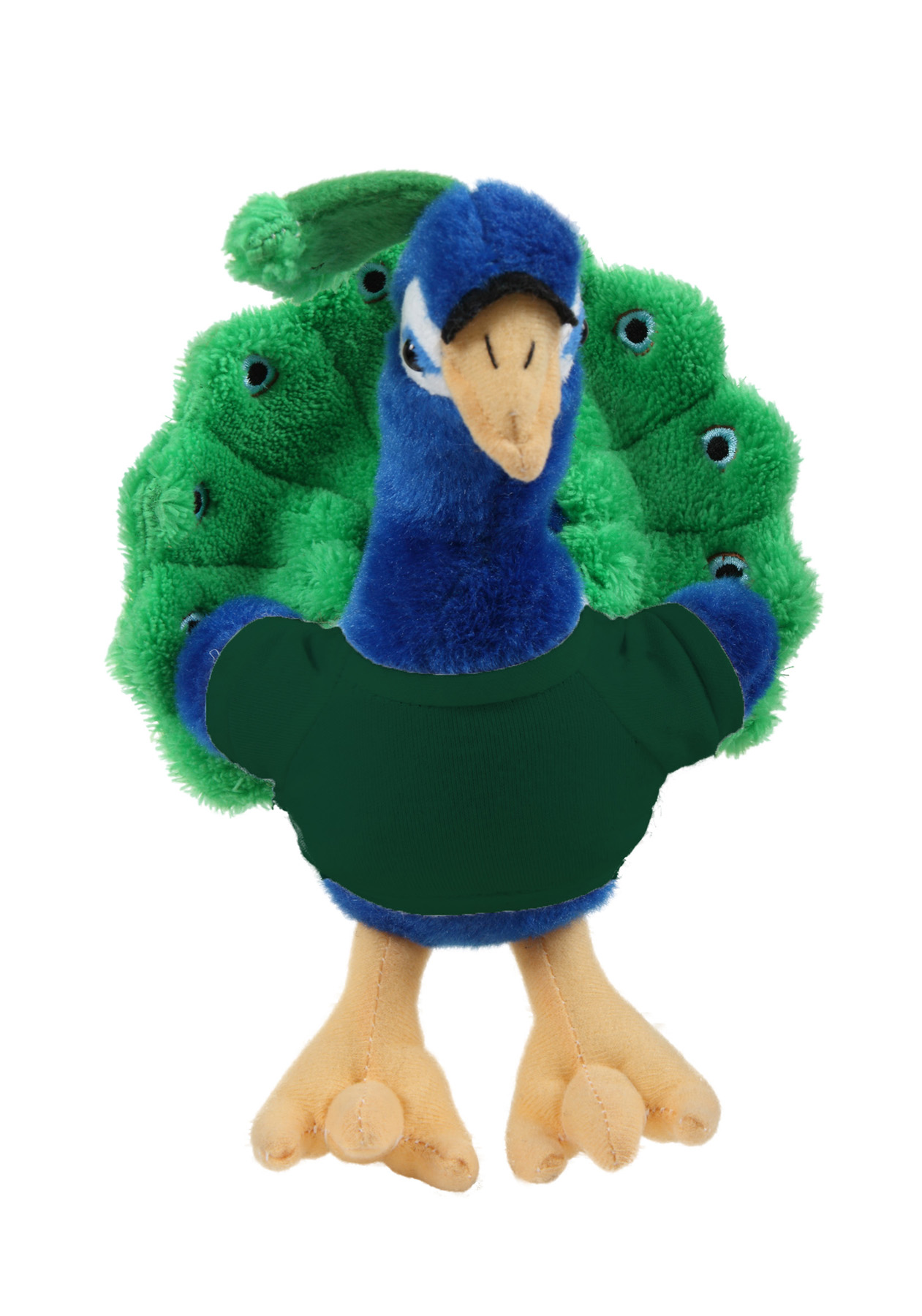 Soft Plush Sitting Peacock wearing a T-Shirt 14