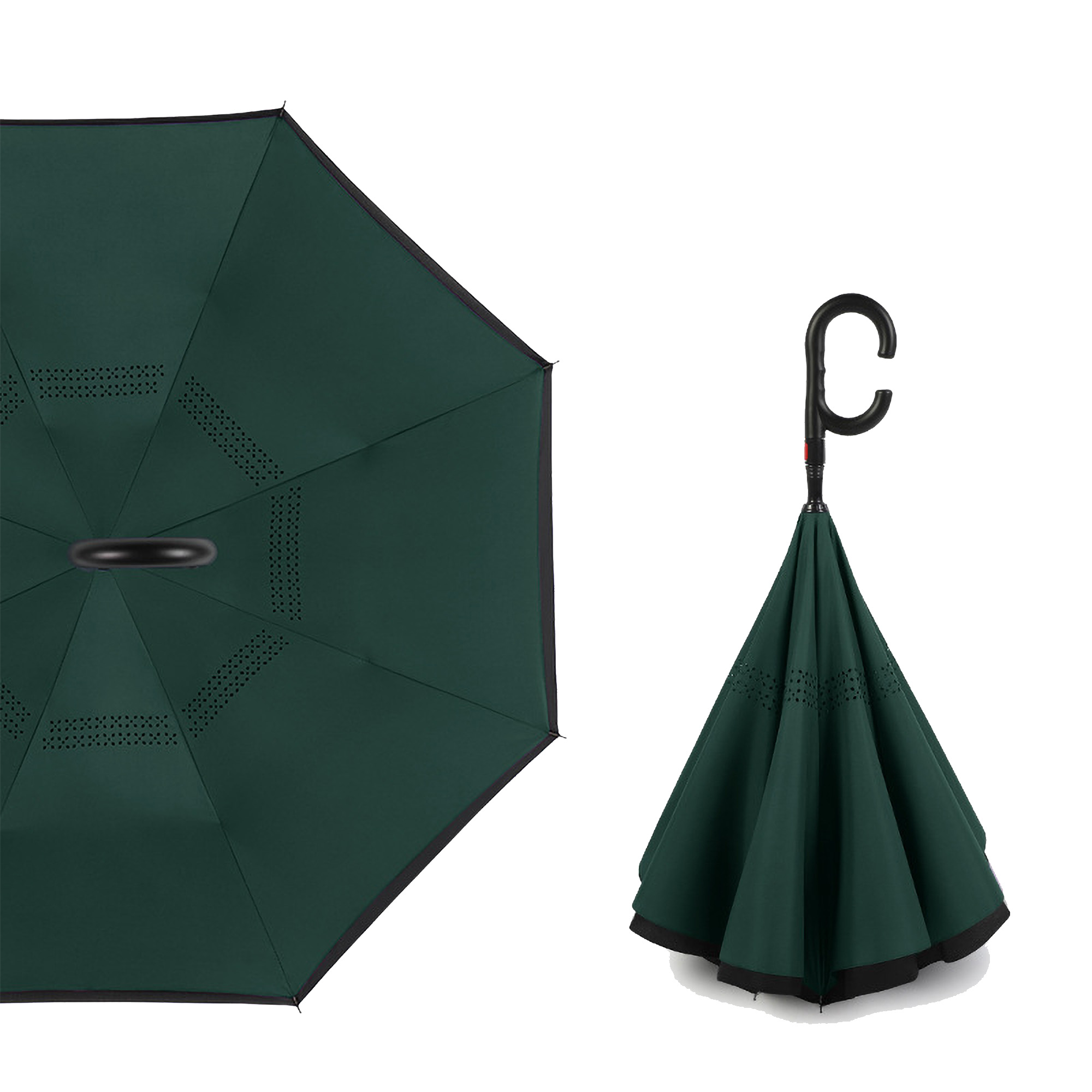 Fold C-Shaped Handle Reverse Umbrella Inverted Double Layer 1