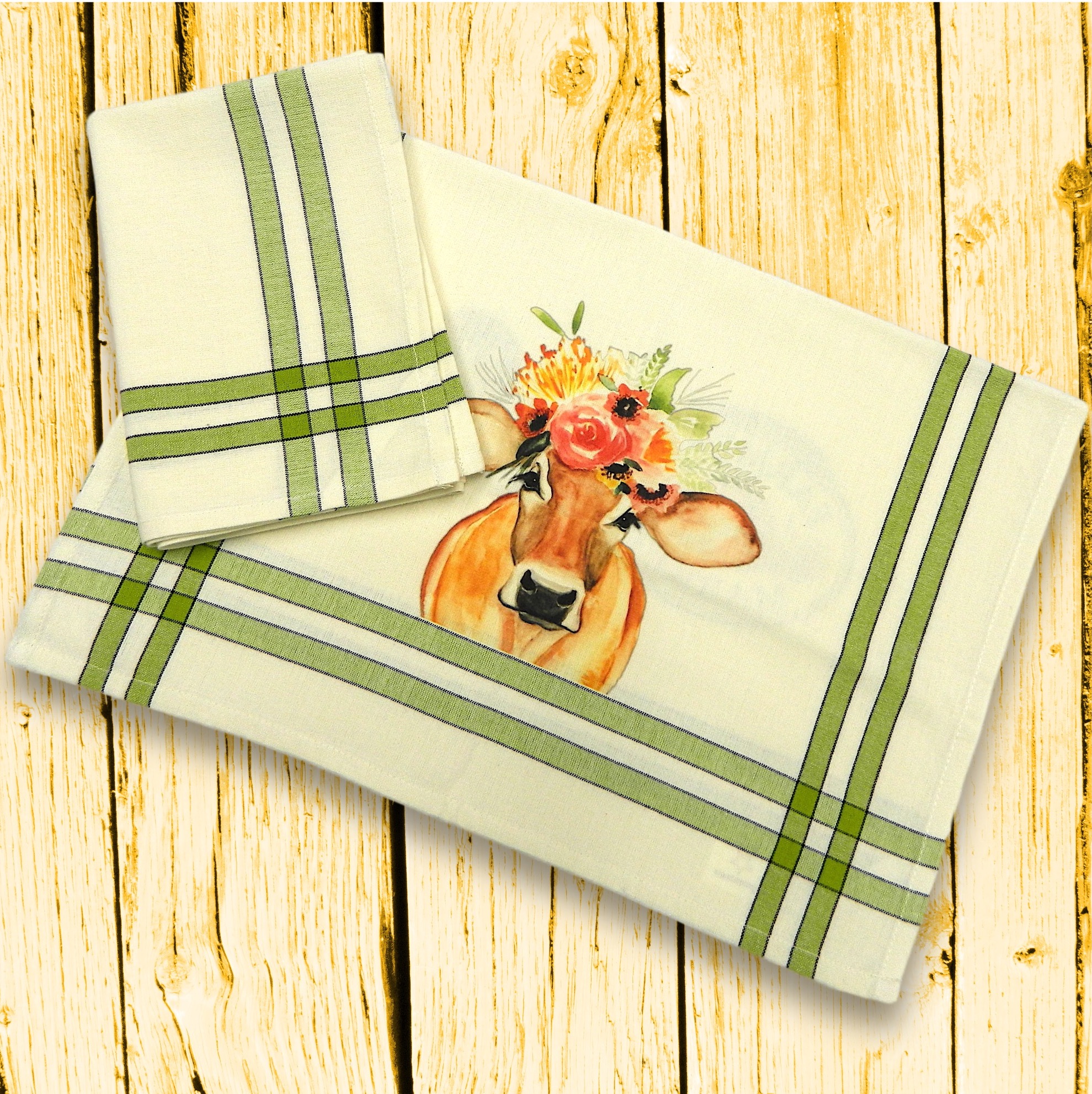 Lime/Black Double Stripe Kitchen Towel - 20"x28" 10