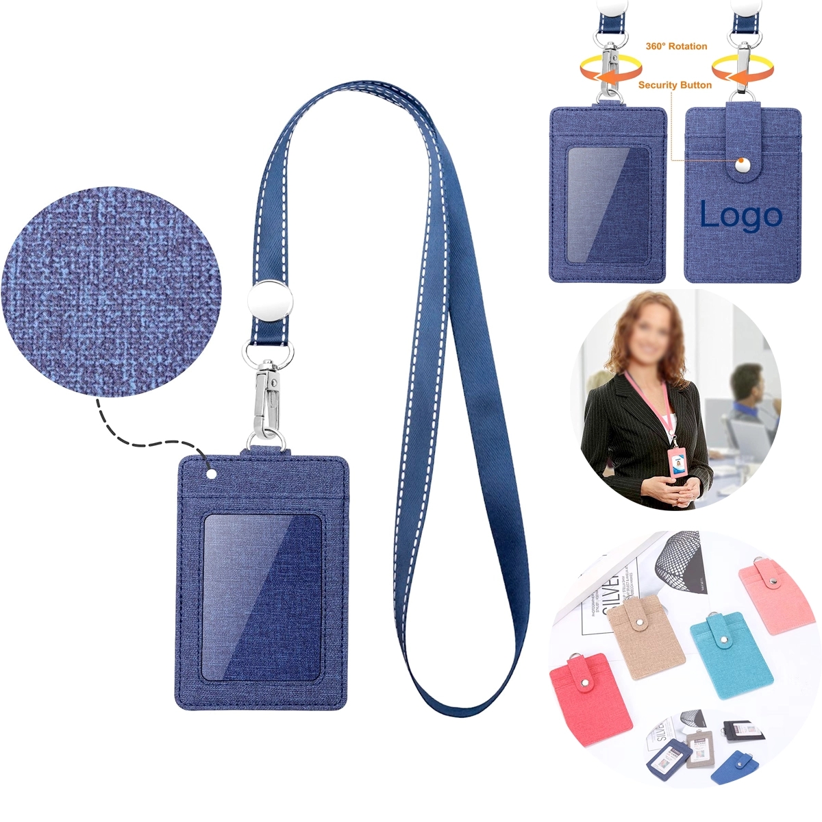 Work Badge Card Cover With Retractable Lanyard 2