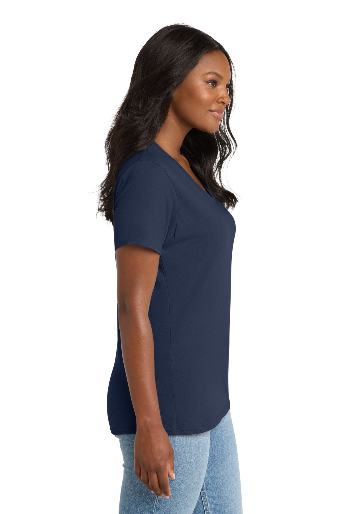 Port & Co Women's Core Cotton V-Neck Tee. LPC54V 110