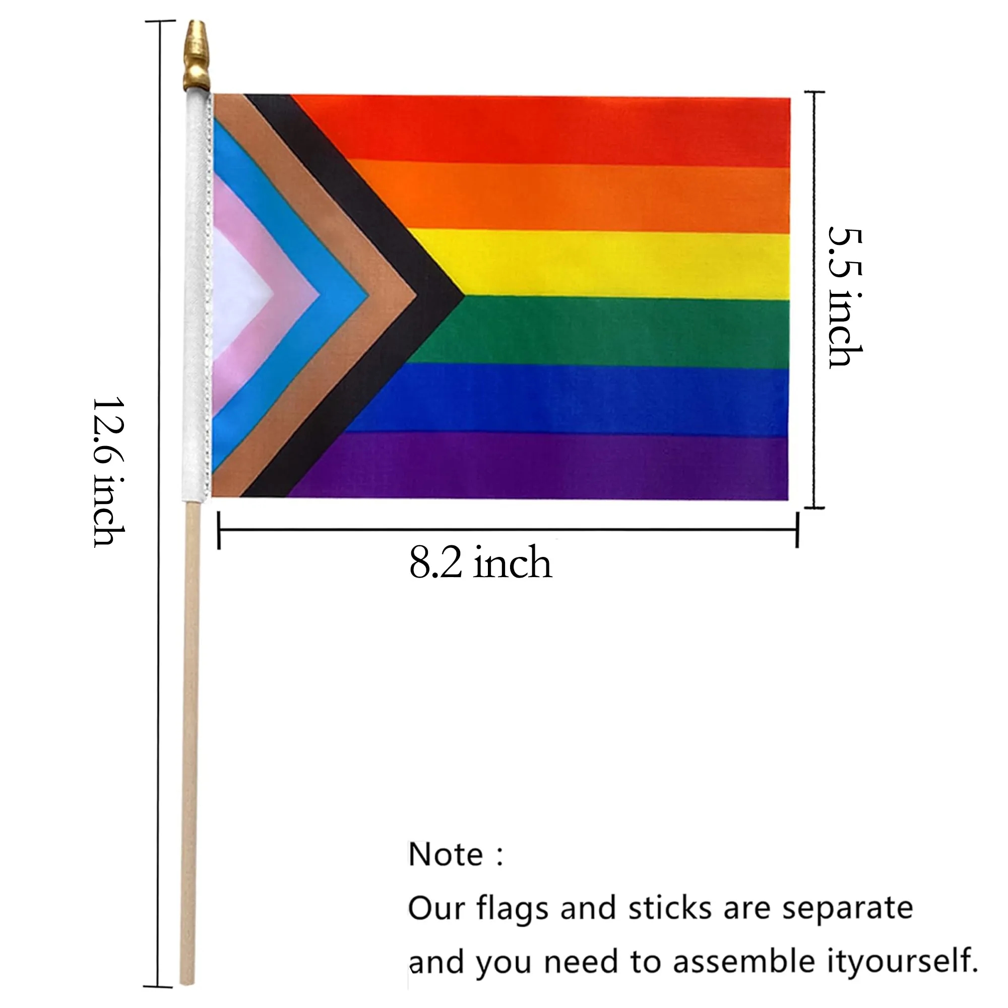 Rainbow Gay Pride Stick Flag MOQ 100 3