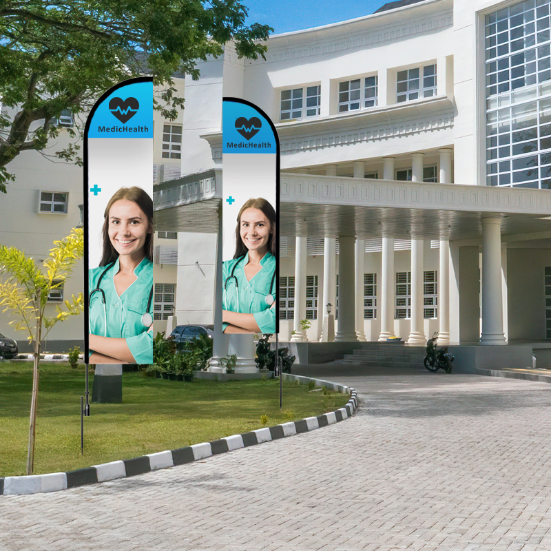 Blade Wind Flutter Flag- Large Double Sided