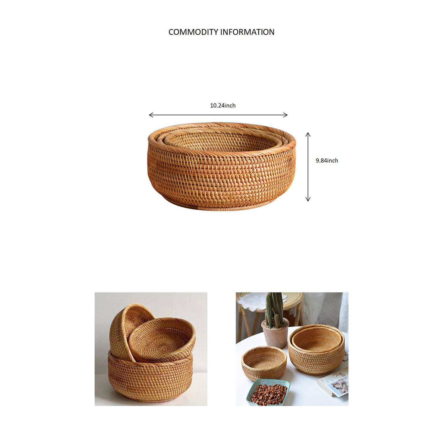 Rattan Hand-Woven Snack Basket 1