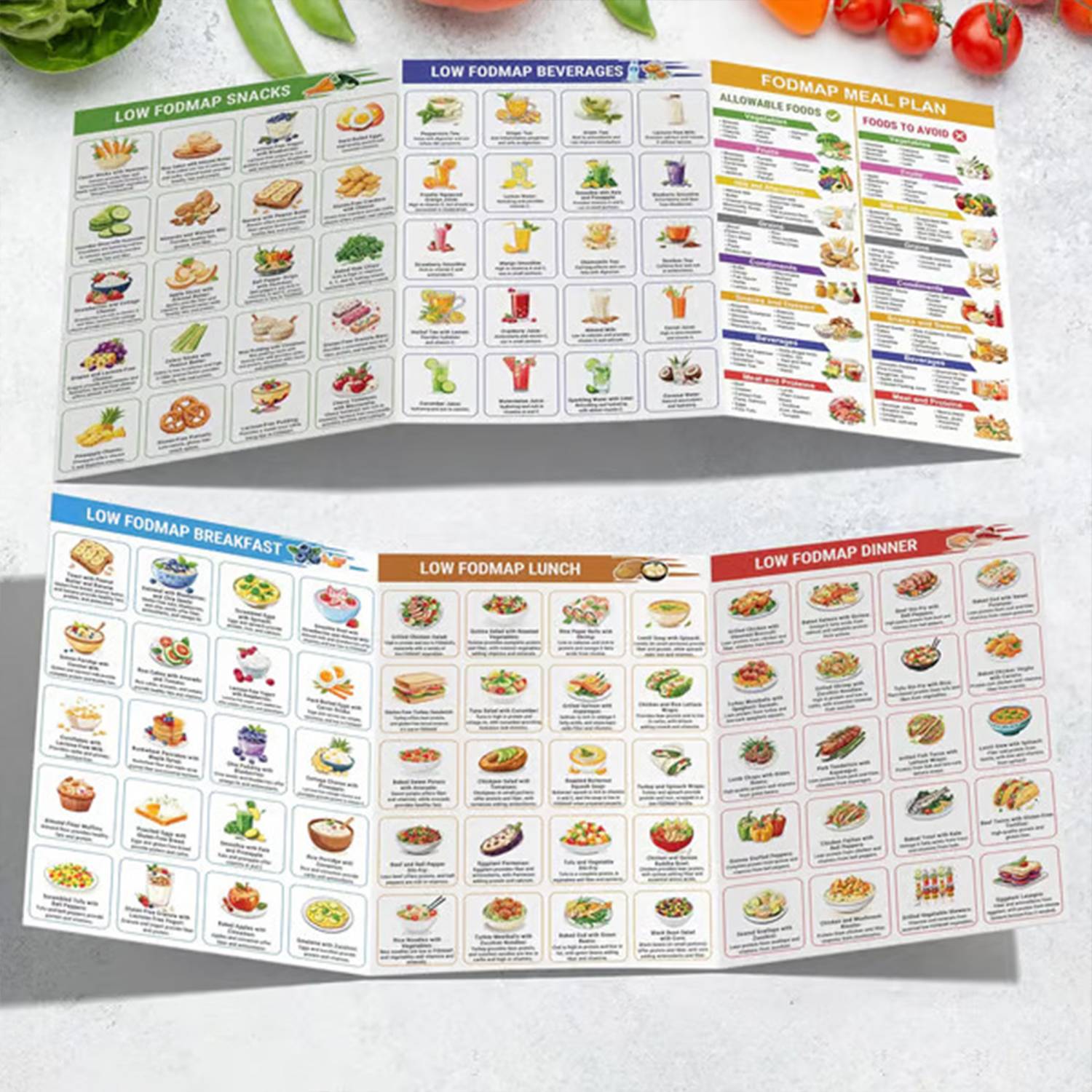 2-Pack Laminated Diabetes Food List Grocery Guide Pamphlet 3