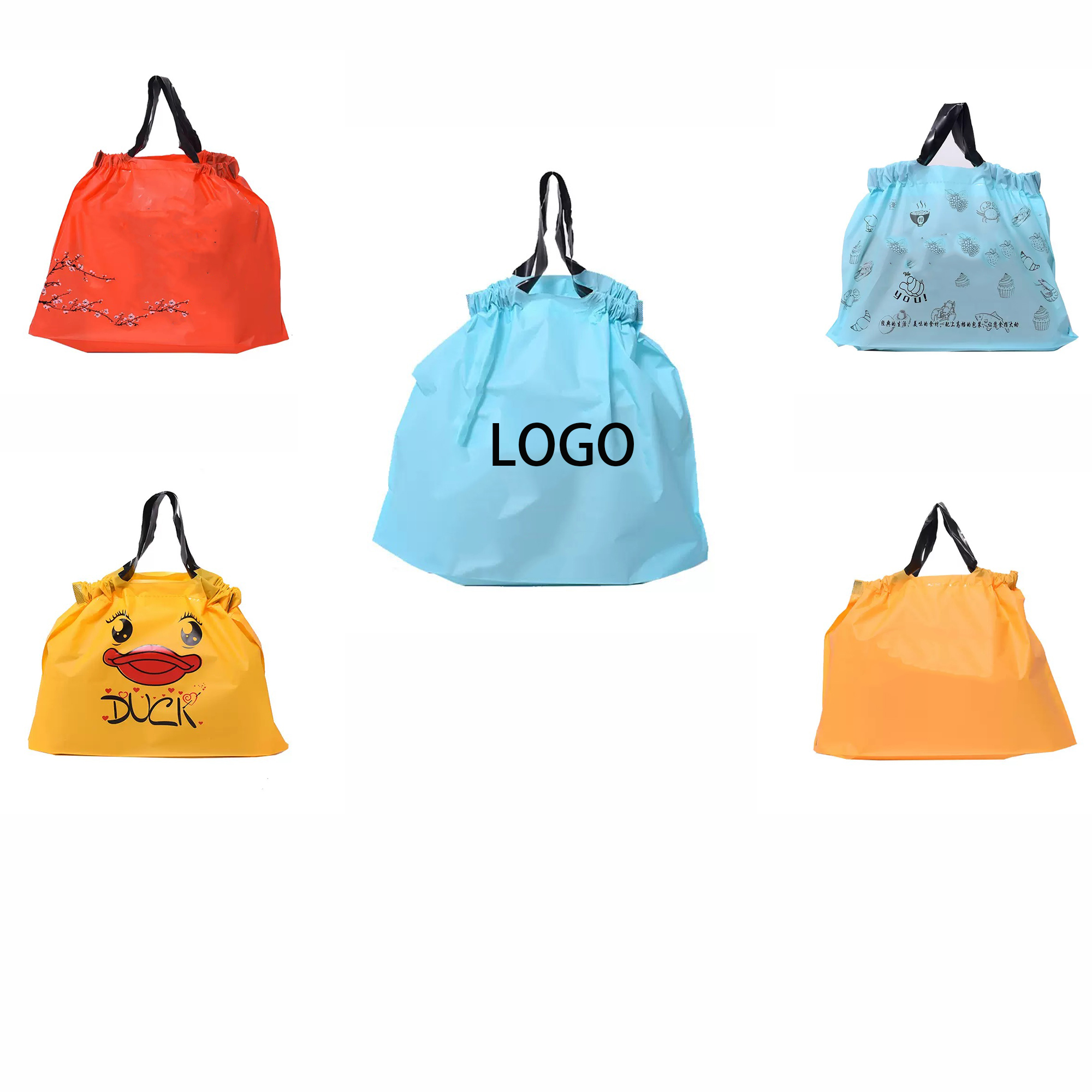 Plastic Drawstring packaging Bag MOQ 100pcs 3