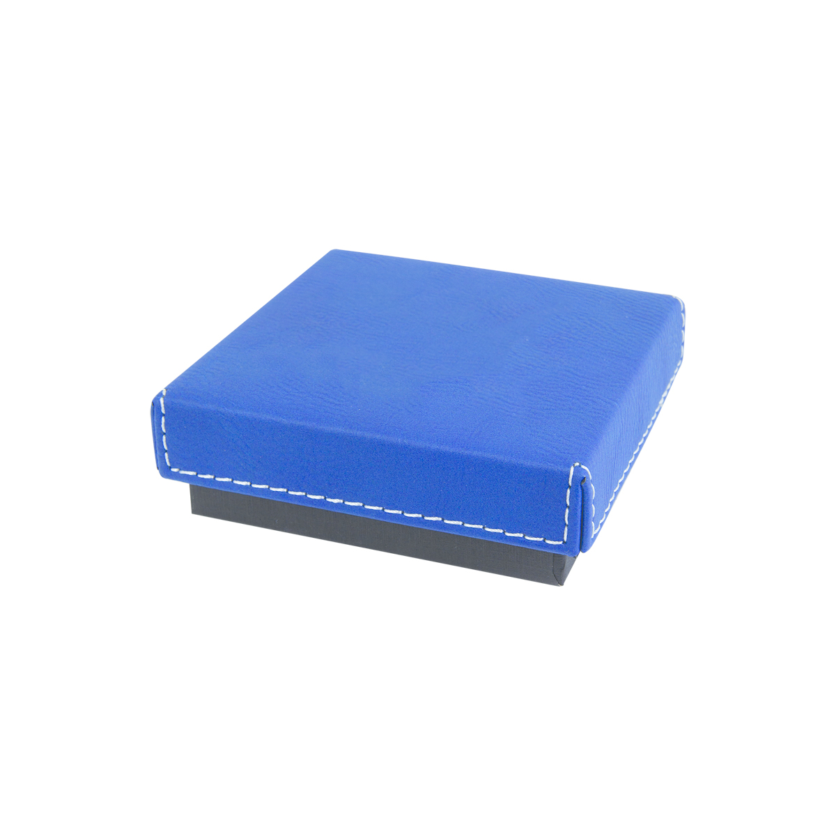 3 1/2" x 3 1/2" Blue/Silver Leatherette Medal Box 2