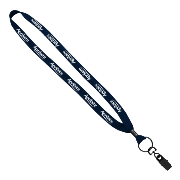 5/8" Polyester Shoelace Lanyard with Metal Crimp & Split-Ring 58