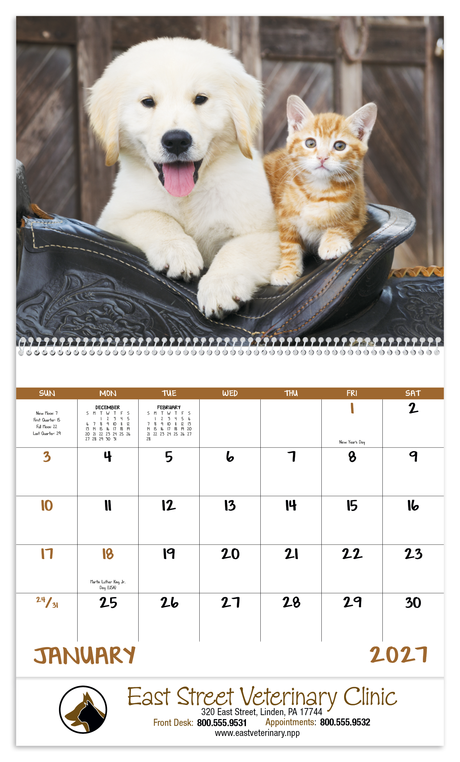 Good Value™ Baby Farm Animals - Spiral Calendar 6