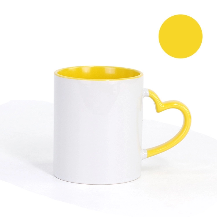 Full Color Heart-shaped Handle 11 oz Ceramic Sublimated Cups 5