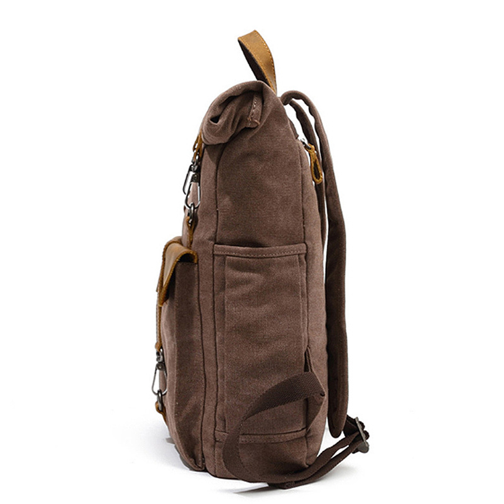 Vintage Travel Canvas Leather Backpack 6