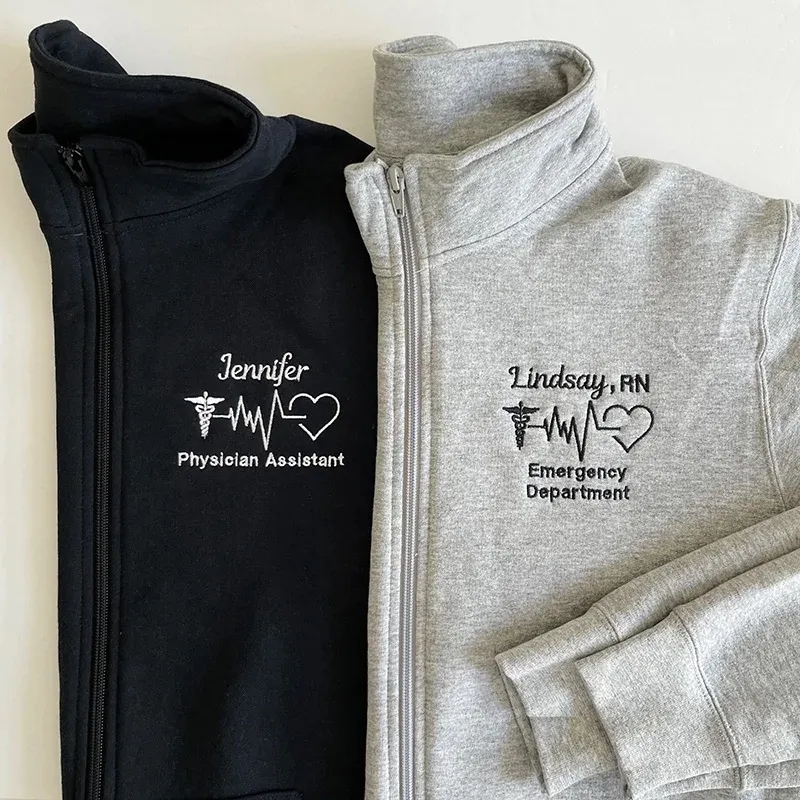 Personalized Couple Zip Sweatshirt, custom hoodie or sweatshirt with logo imprint 6