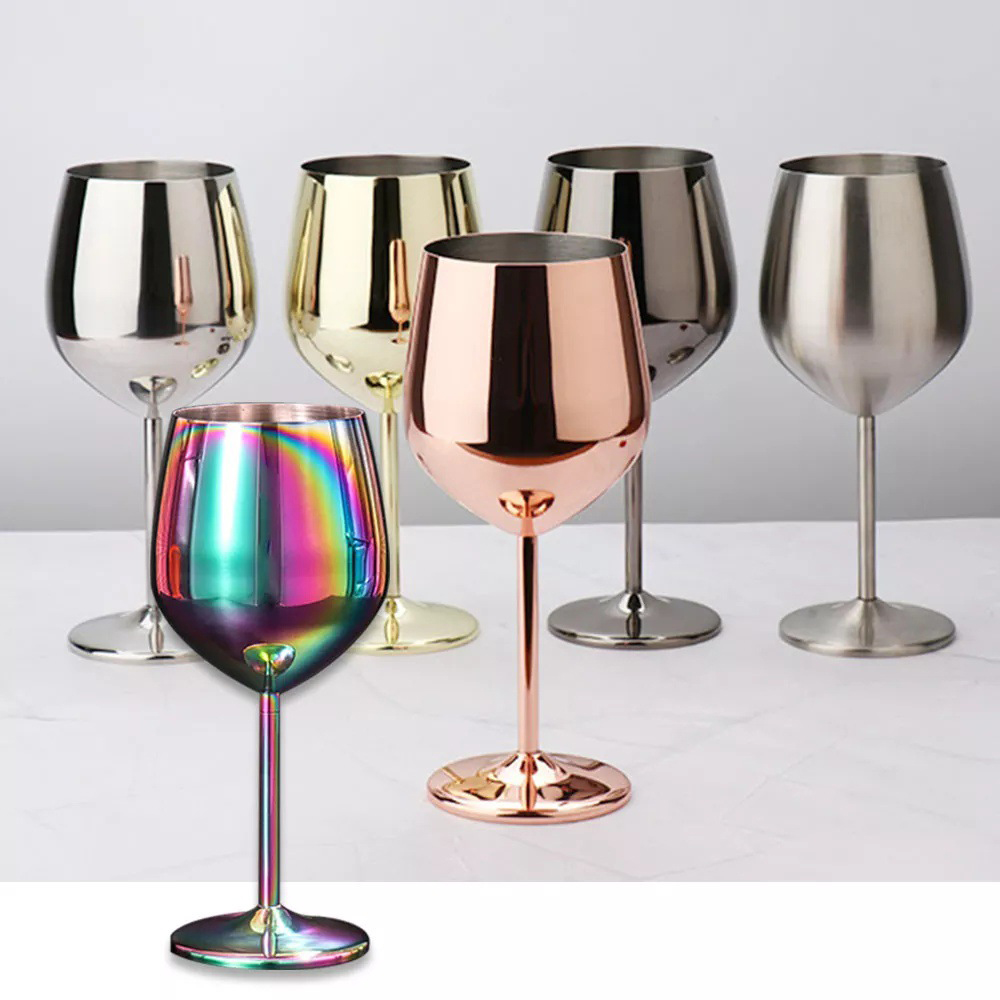 18.5oz PG Stainless Steel Stem Wine Goblet Glass 1