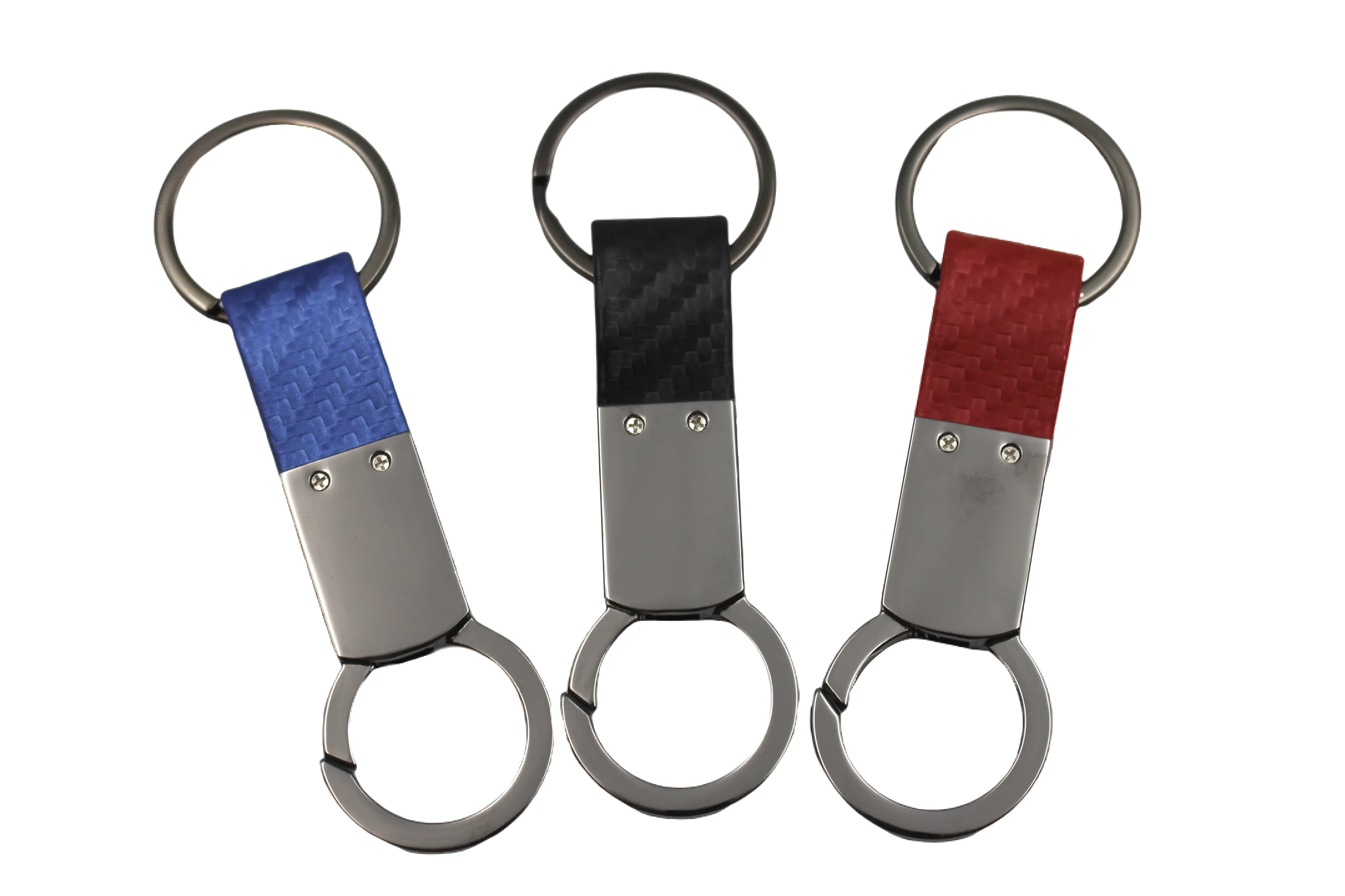 Gunmetal Faux Fiber Leather Clip-On Key Chain 7