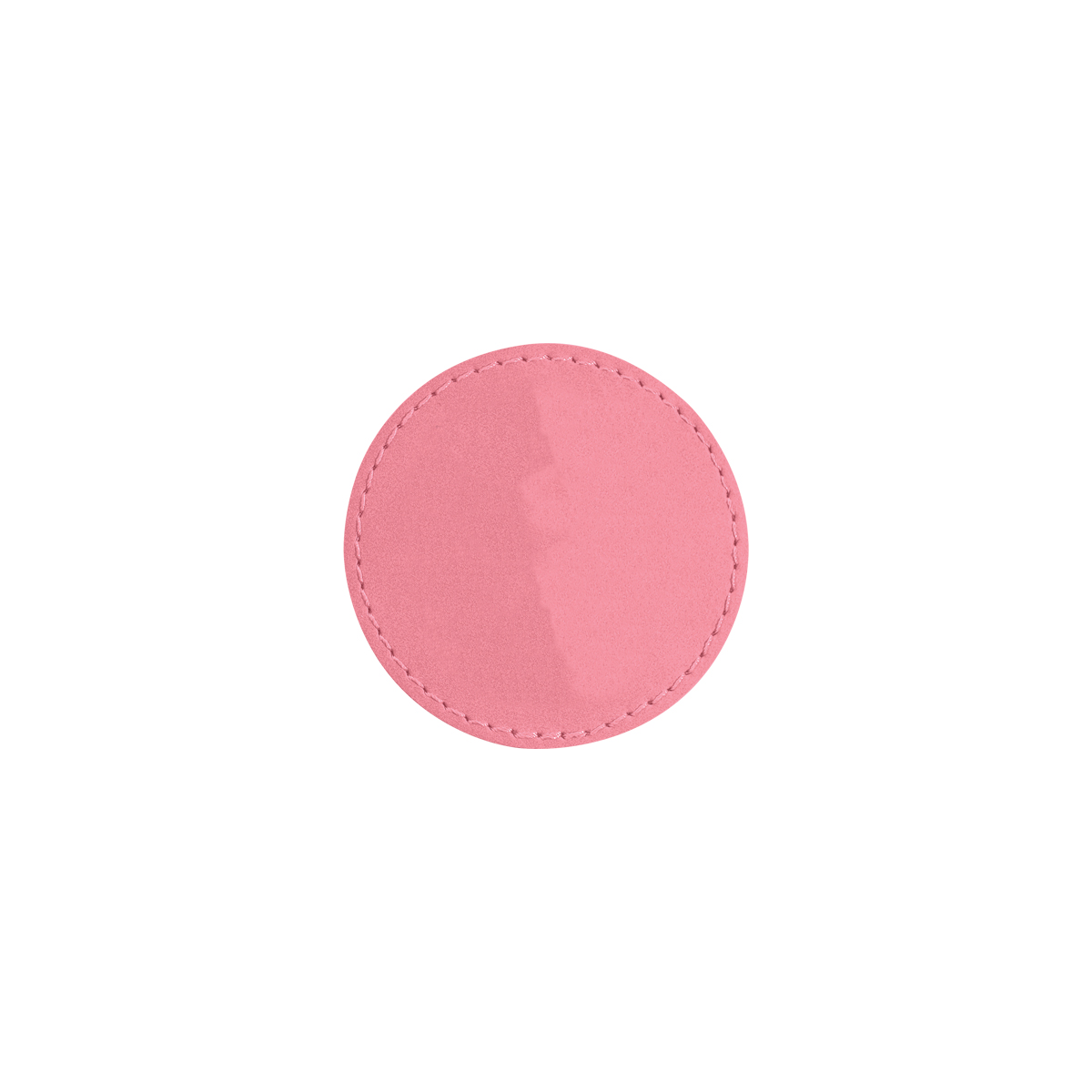 2" Pink Leatherette Round Patch with Adhesive 2