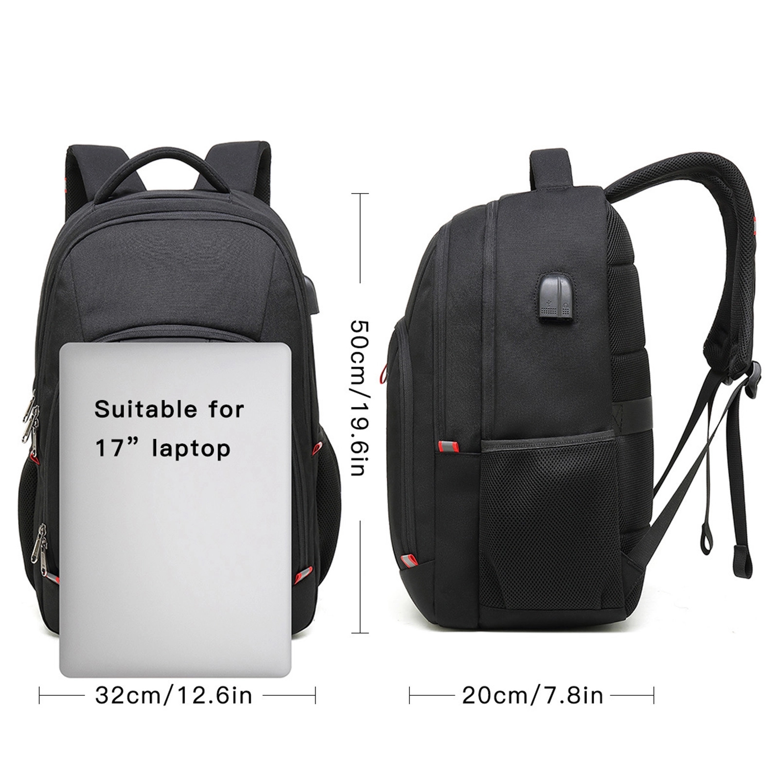 17 Inch Anti Theft Business Backpacks With Usb 10