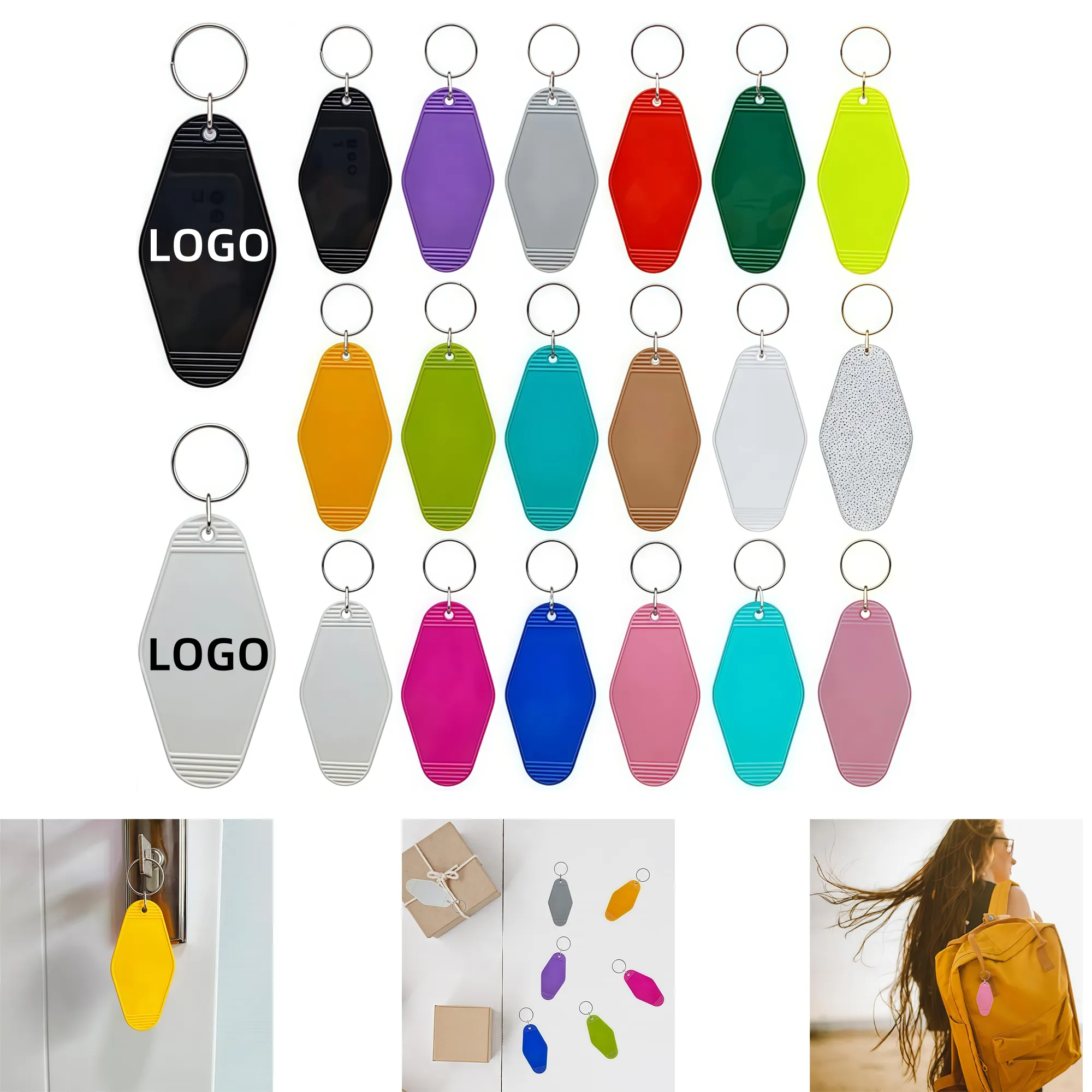Blank Hotel Vintage Motel Keychain 2