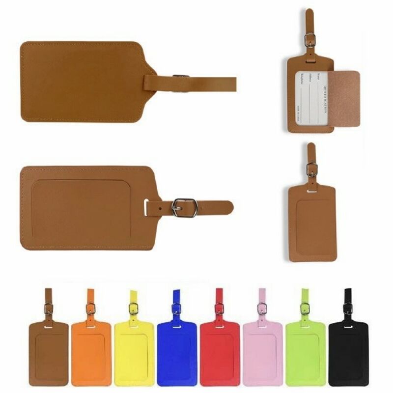Flip Open PU Leather Luggage Tag