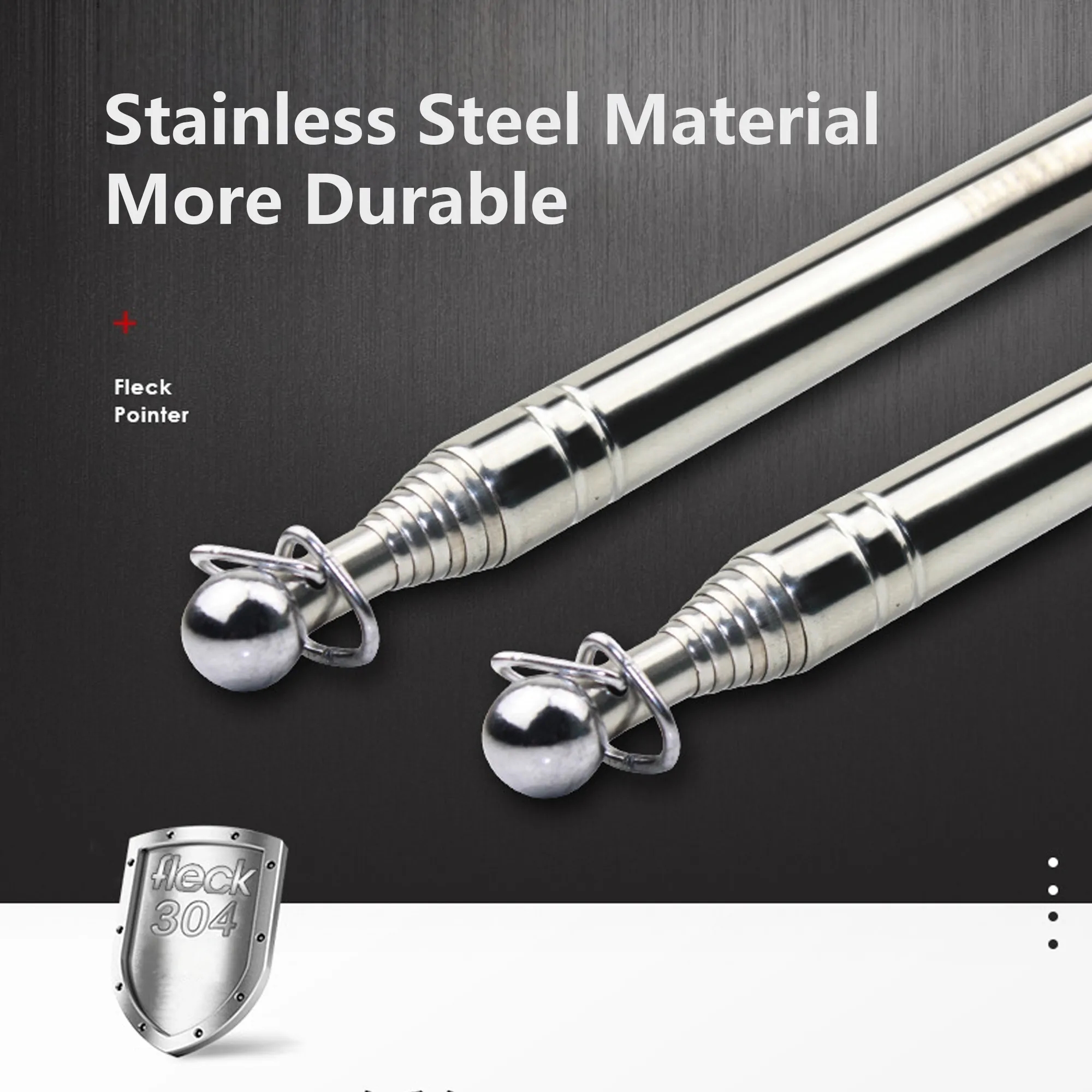 Handheld Stainless Steel Telescopic Flagpole 2