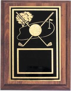 6" x 8" Cherry Finish Plaque with a Golf Plate 2