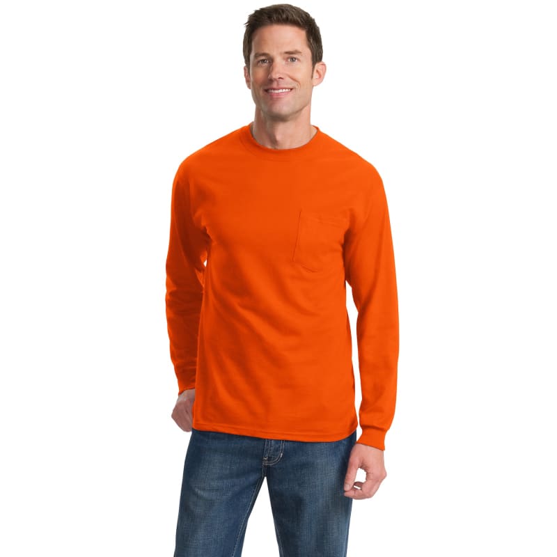 Port & Company Tall Long Sleeve Essential Pocket Tee. 8