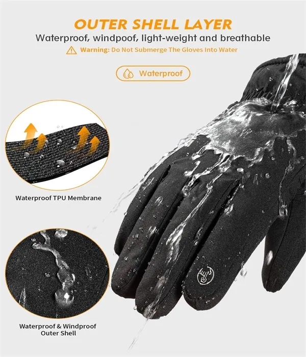 Windproof Waterproof Ski Winter Gloves for adult 5