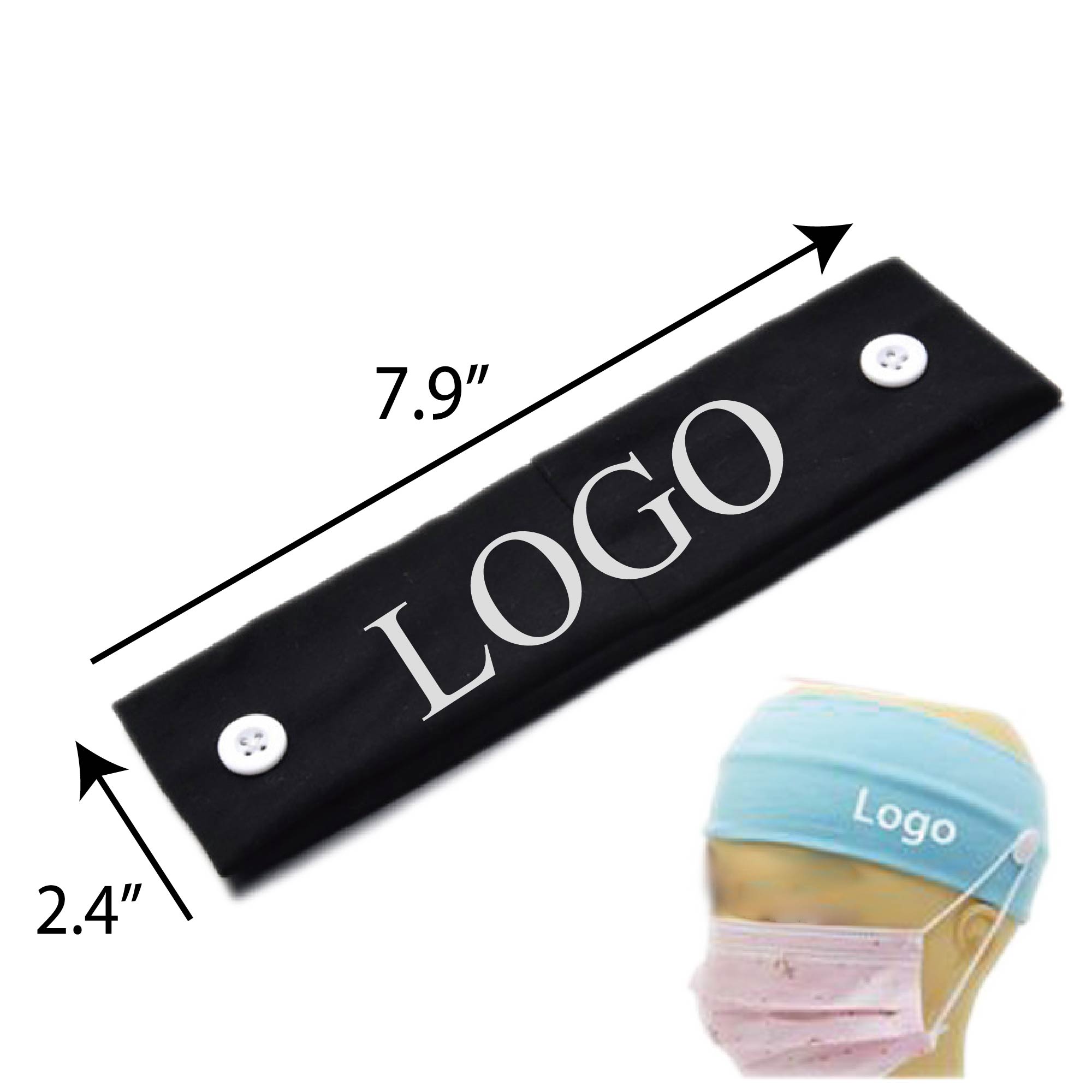 Elastic Fitness Headband with Adjustable Buttons 2