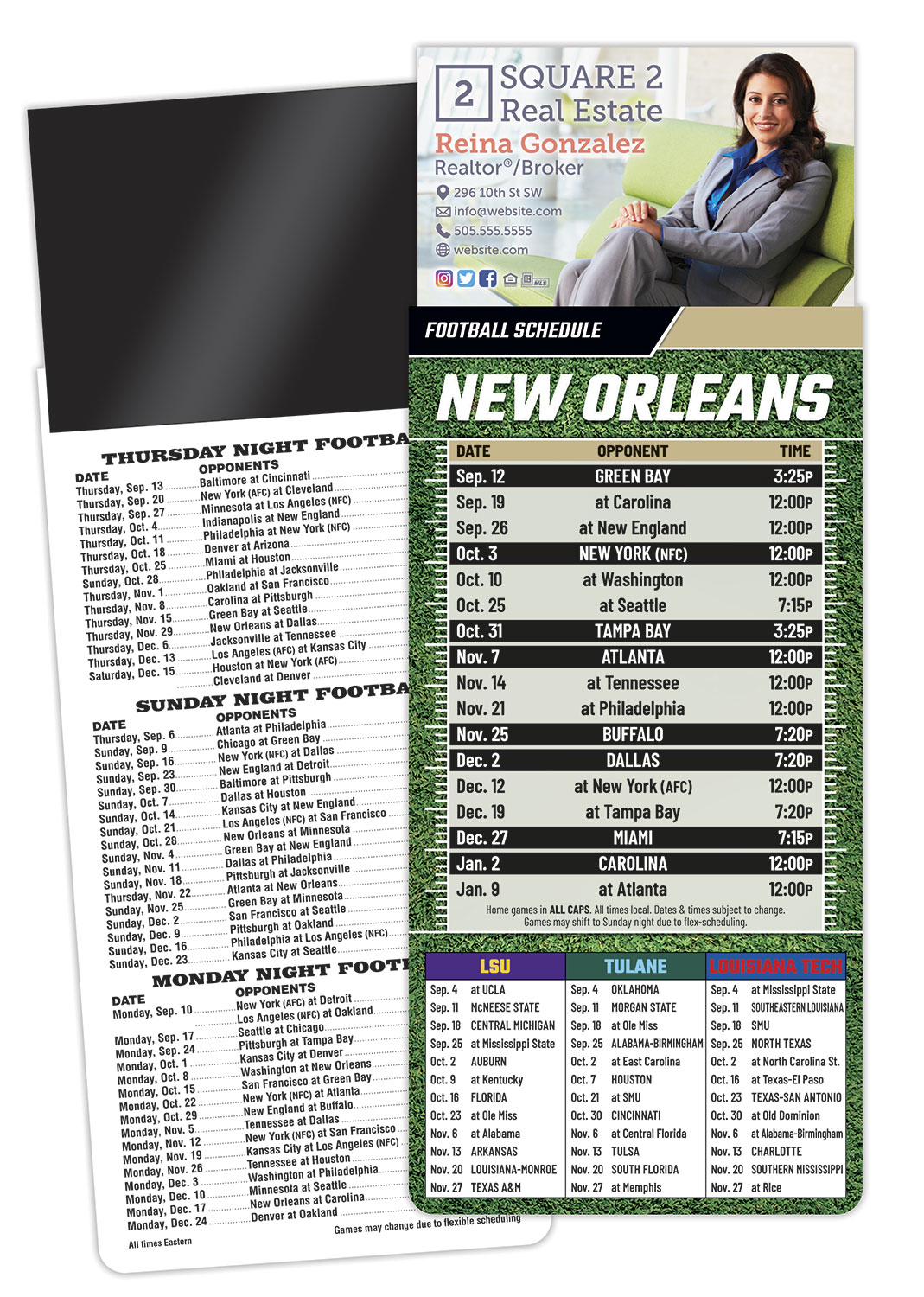 Magna-Card Business Card Magnet Football Schedules (3.5x9) 1