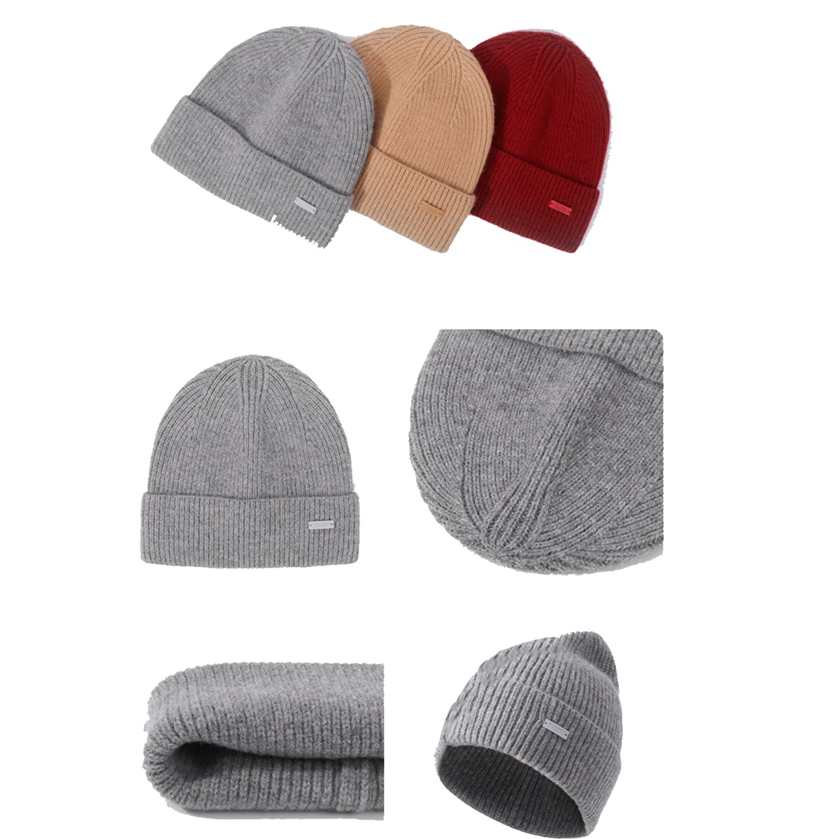 Color Matching Scarf Gloves Hat Three-piece Set Winter Suit 3
