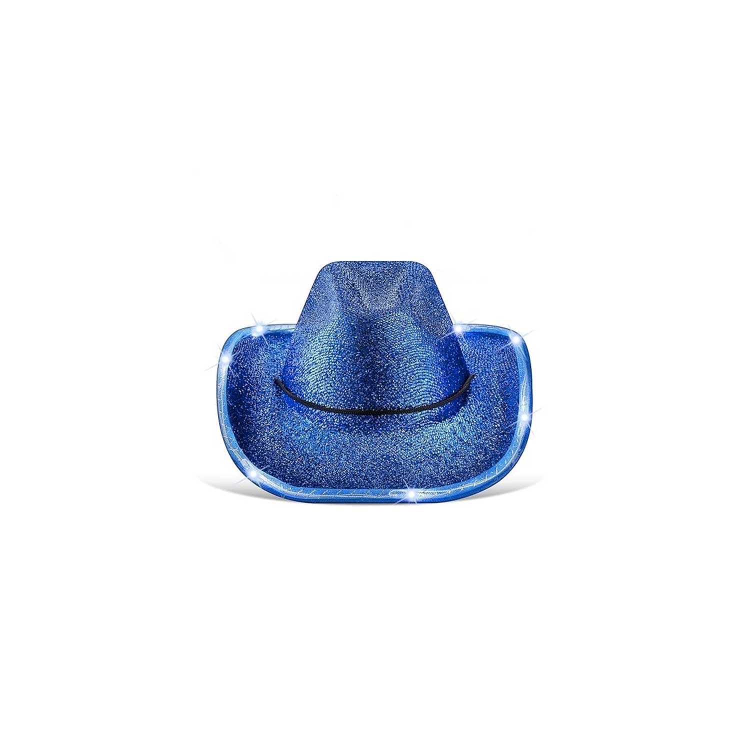 Glitter Light-Up Cowboy Hat w/ Gold Feathers 11