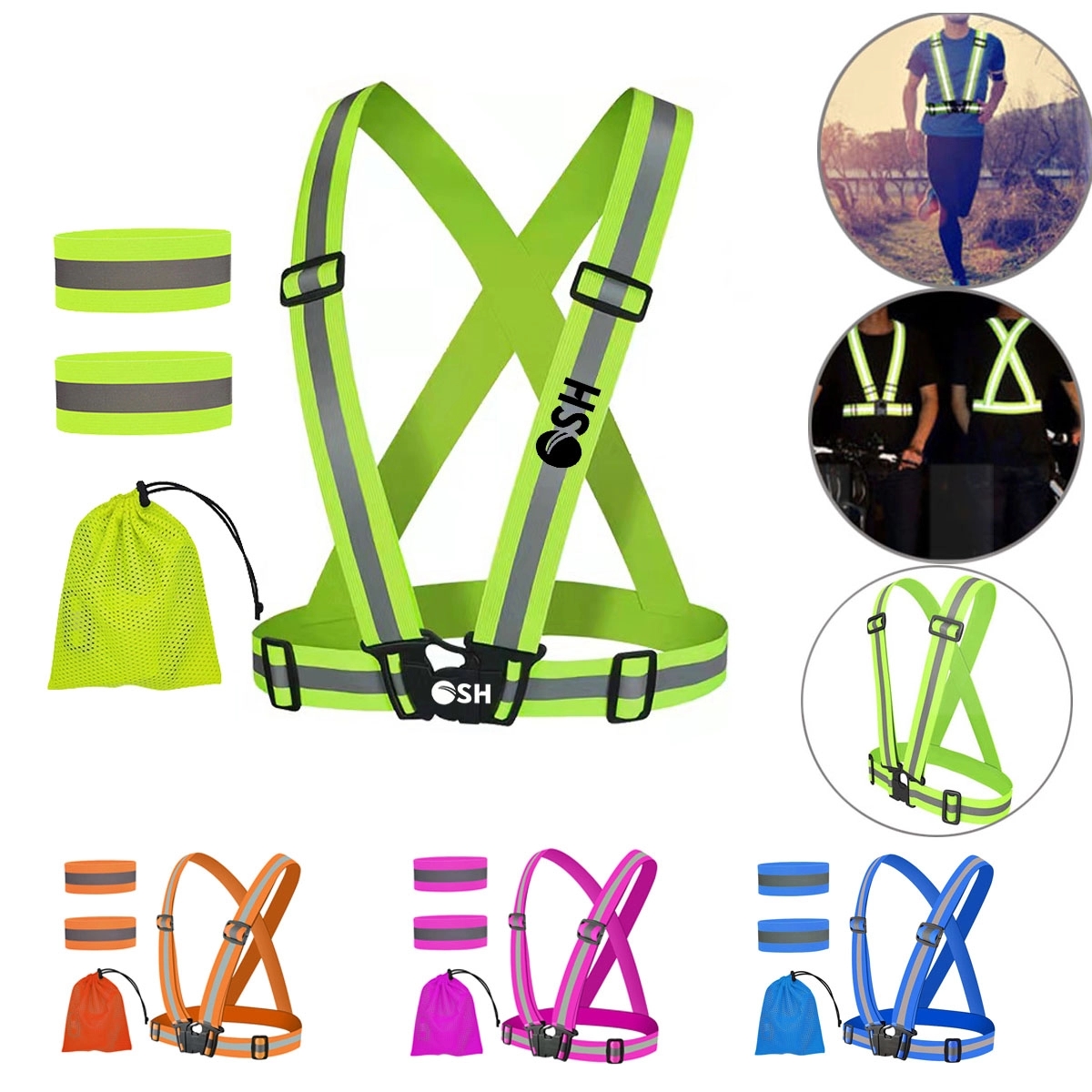 High Visibility Reflective Safety Vest Belt With 2 Armbands 2