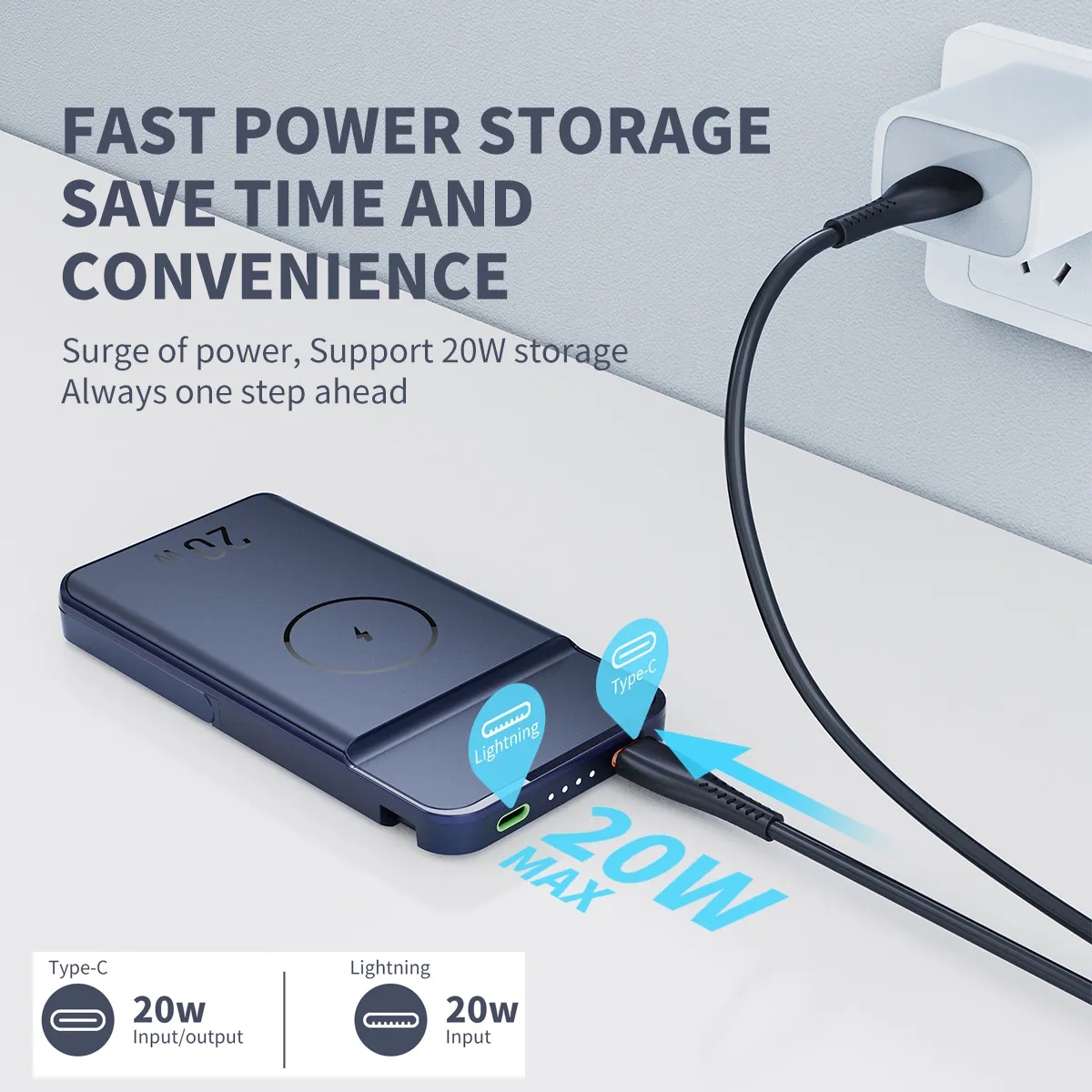 Portable Slim Wireless Battery Charger Power Bank for iWatch 6