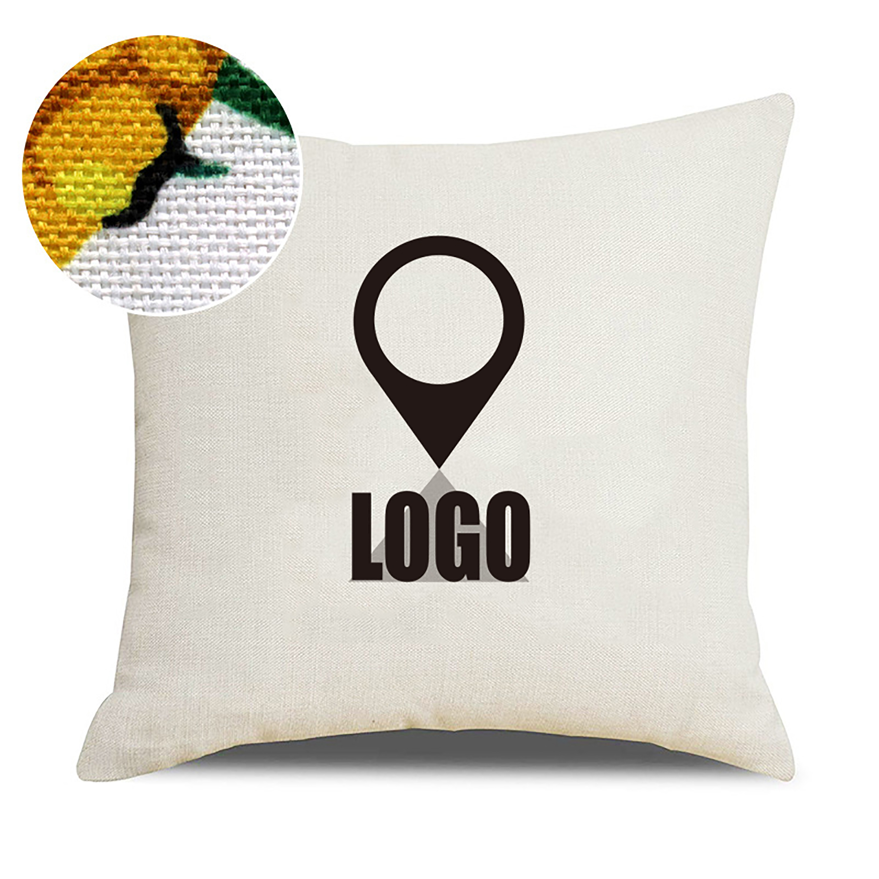 White Linen Cushion Pillow Set 2