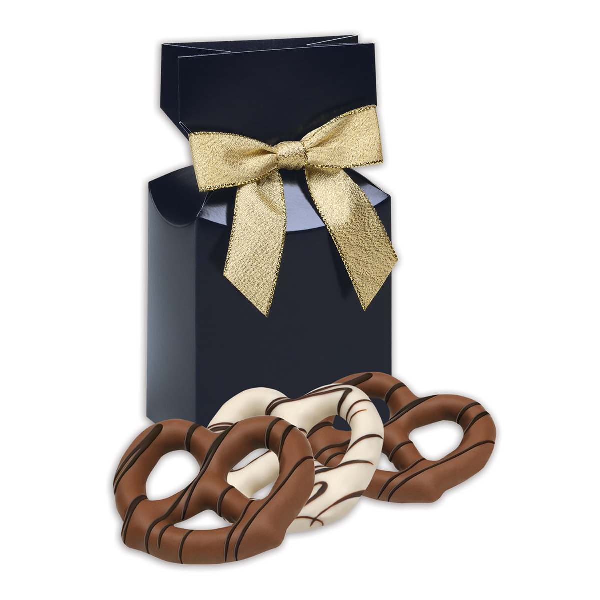 Chocolate Covered Pretzels in Navy Premiun Delights Gift Box 3