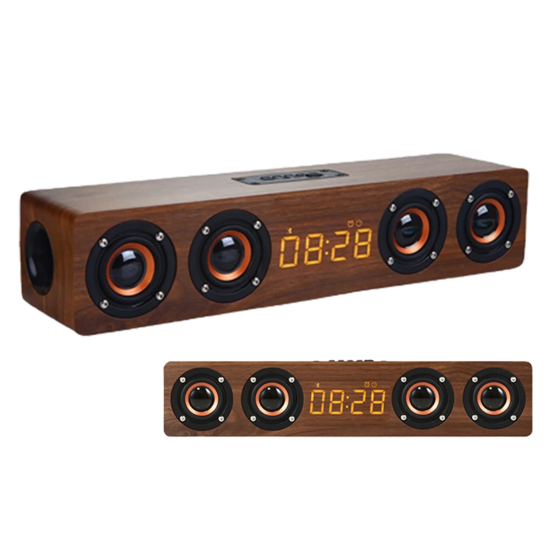 Wooden Wireless Speaker W/ Alarm Clock 3