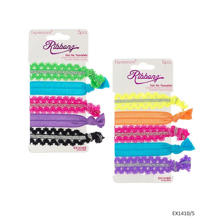Lace Hair Ties - 5 Assorted Color Pieces 2