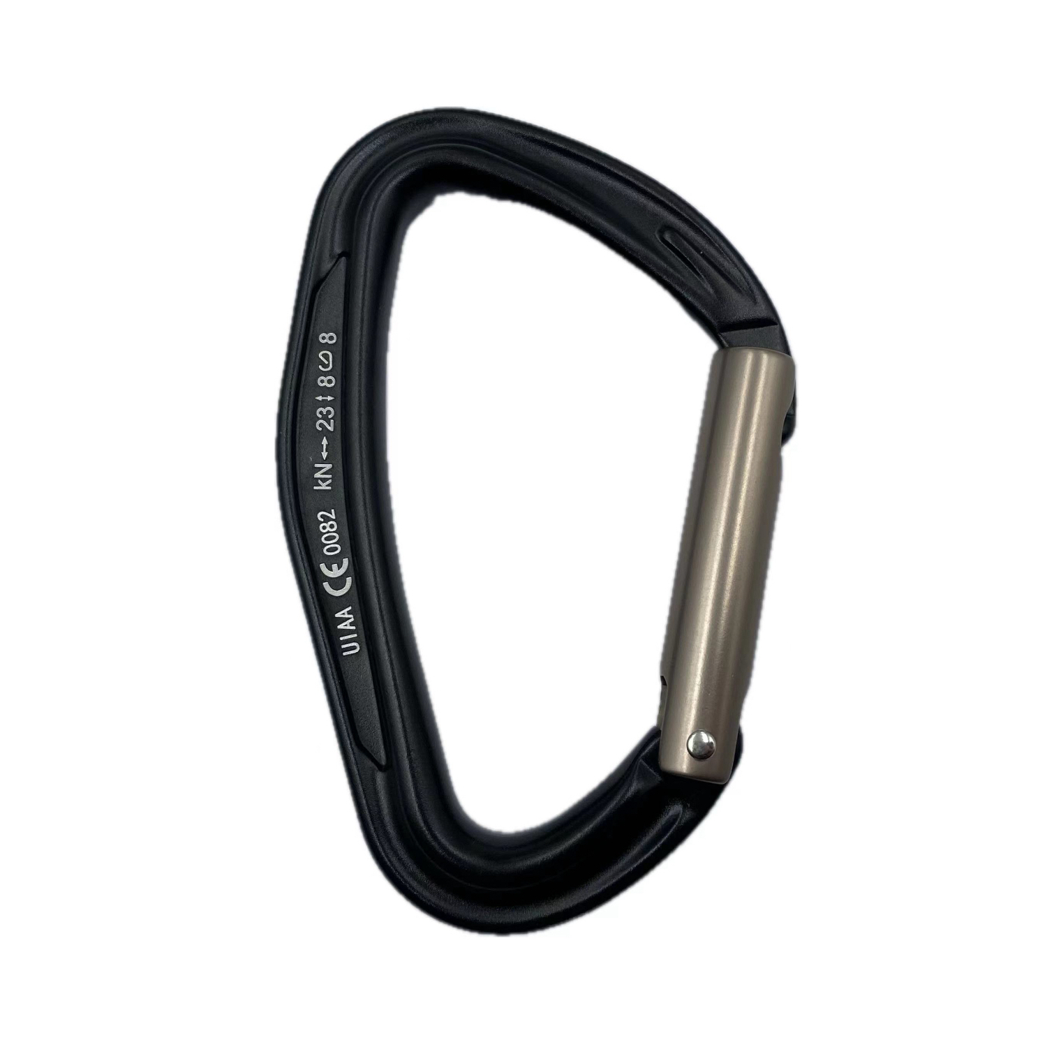 D Shape Straight Gate Aluminum Carabiner 2
