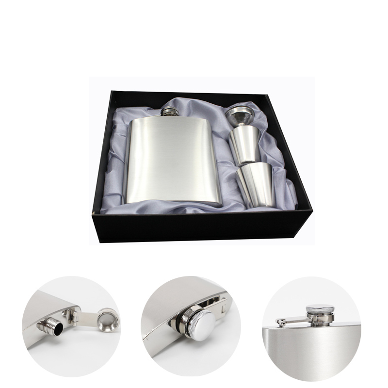 7oz Stainless Steel Hip Flasks Set 2