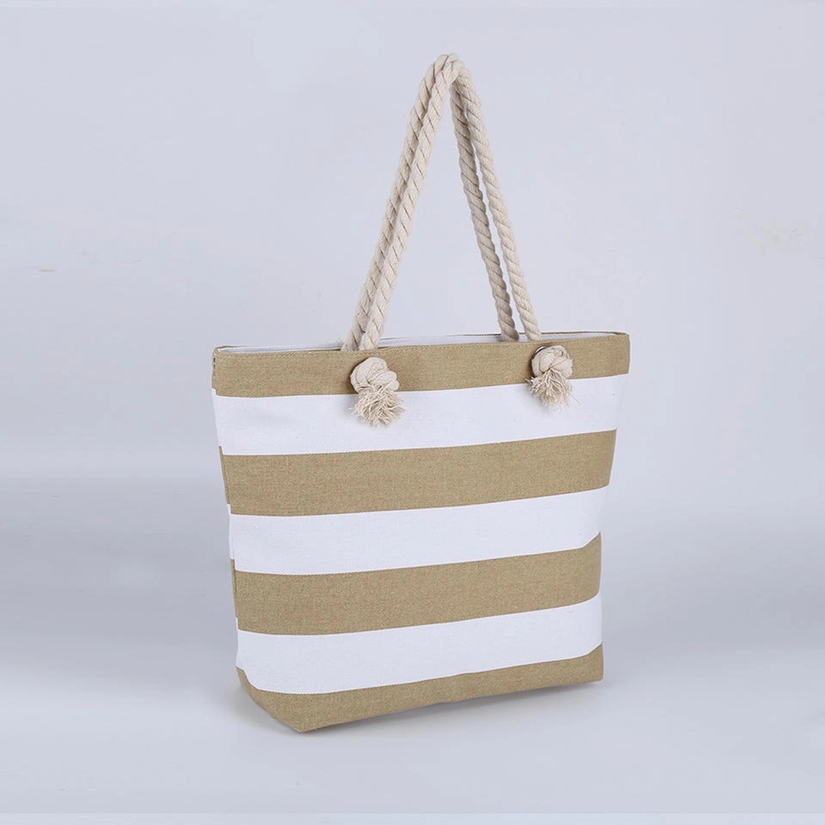 Canvas Striped Beach Bag, custom tote bag with logo imprint 3