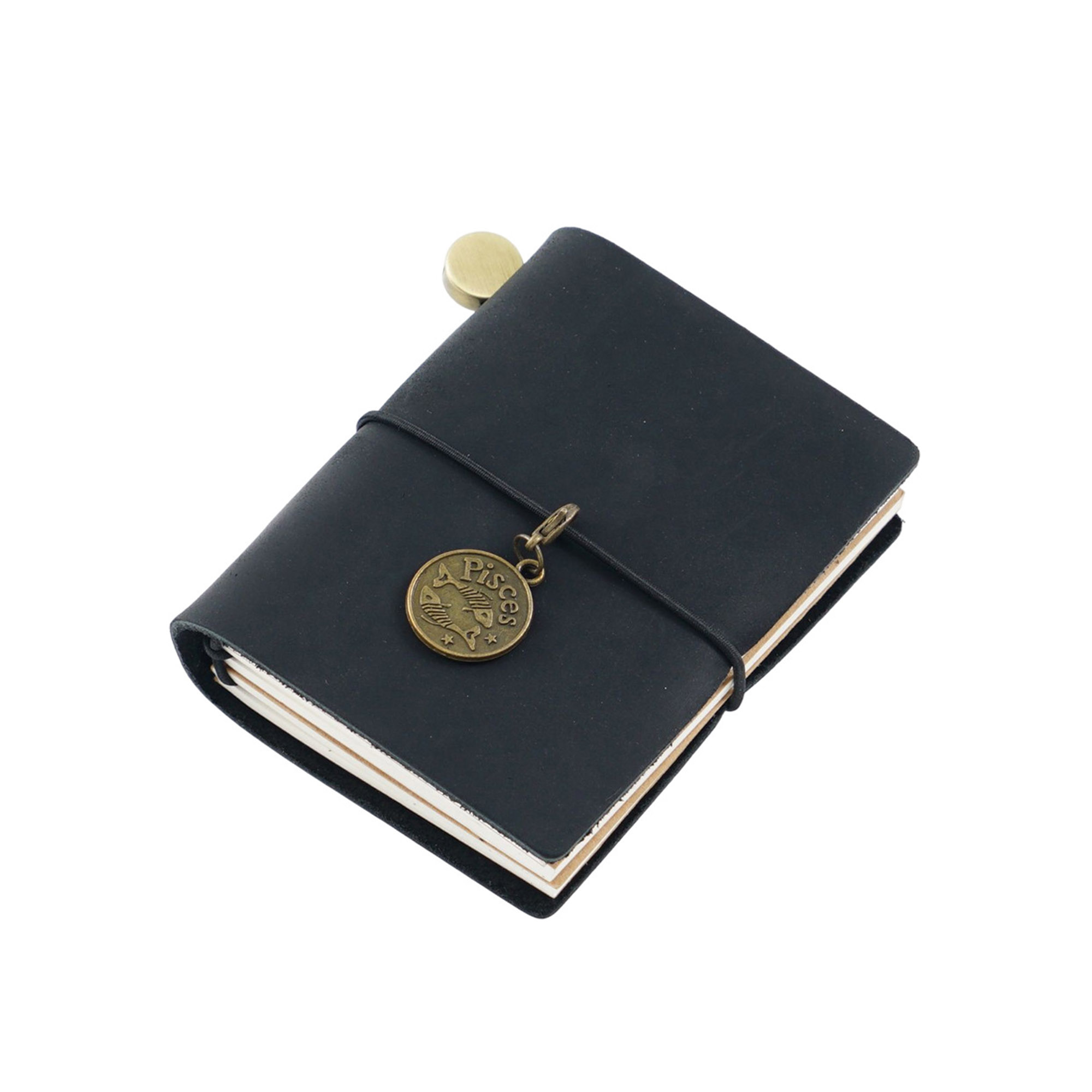 Mini Genuine Leather Cover Journal Notebook(2.68"x3.35") 3