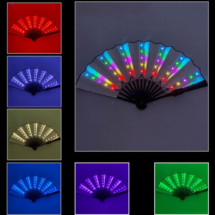 Glow-in-the-Dark LED Folding Hand Fan  10 Inches 2