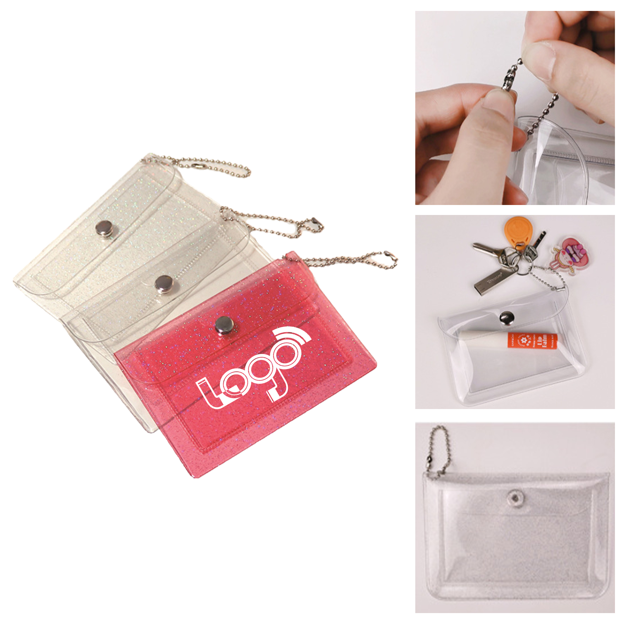 Customizable Transparent PVC Coin and Card Holder 2