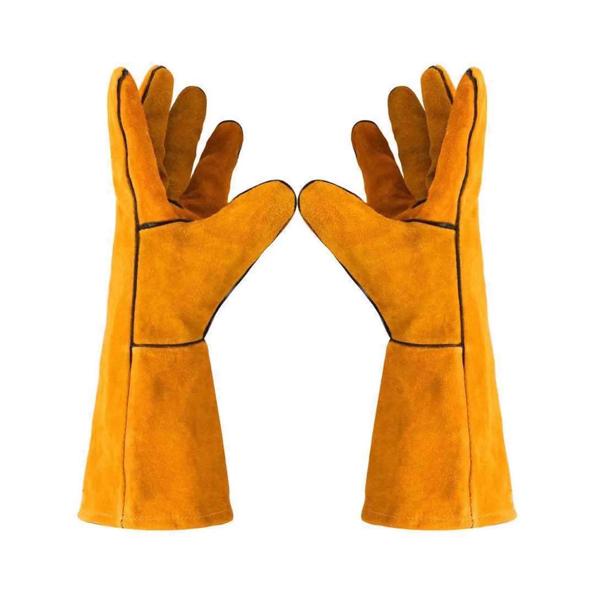 Cow Leather Welding Gloves,Stick Welder Heat Fire Resistant 2